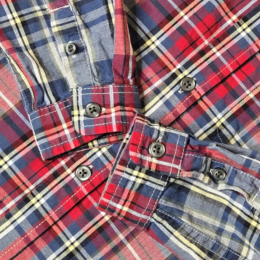 The Children's Place Red And Blue Plaid Casual Button Down Shirt 5T